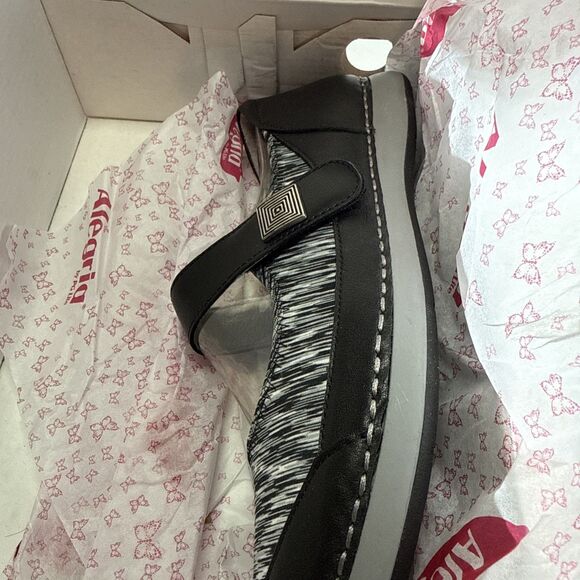 Alegria Women's Gem Black & White Shoes Size 11 Wide Mary Jane Style Soft Upper - Picture 11 of 12